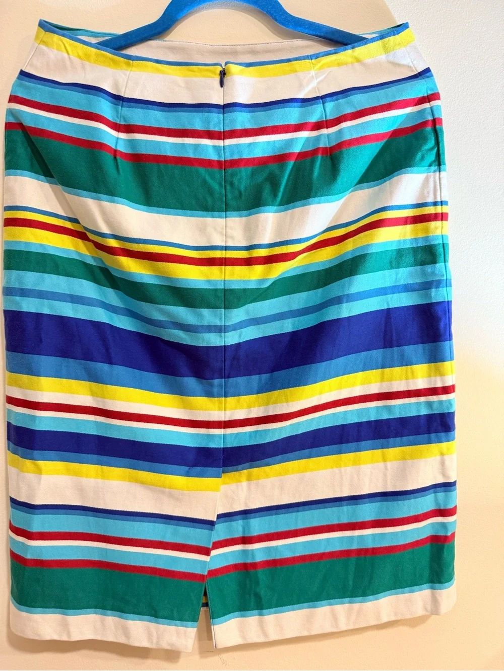 Talbots Multicolor Striped Pencil Skirt in Blue, Green, Yellow, Red